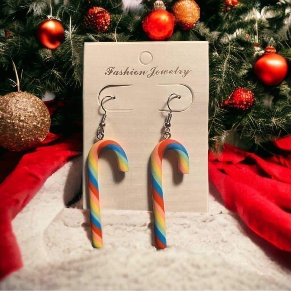 Candy Cane Dangle Earrings set of 2 pairs (new) - Picture 4 of 9
